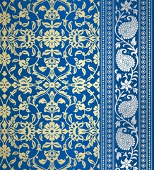 wedding card design, traditional paisley floral pattern , royal India	