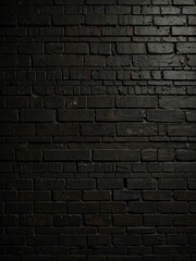 Black brick wall texture provides a striking surface.