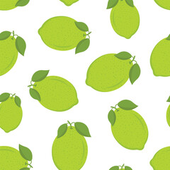Lime fruit icon seamless pattern background in flat style. Organic fruits vector illustration on isolated background. Vitamin C food sign business concept.