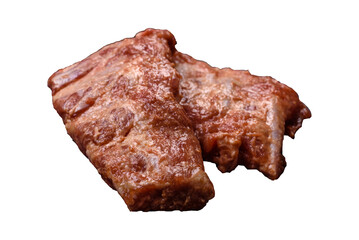 Pork ribs in sweet and sour sauce with salt and spices