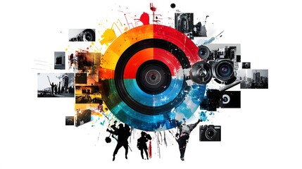 Obraz premium Vibrant collage of photography and artistic elements