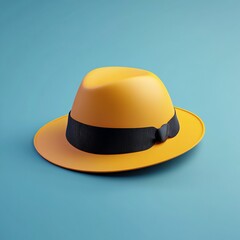 Fototapeta premium 3D Beach Hat Icon: Sun Protective Headwear Illustration Logo