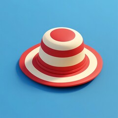 3D Beach Hat Icon: Sun Protective Headwear Illustration Logo