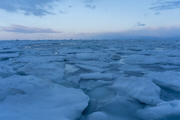 Drift ice in hokkaido Japan