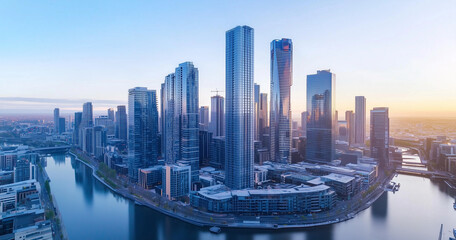 Obraz premium Office Skyscrapers in the City Financial and Business District
