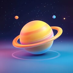 3D Cosmic Space Icon: Vast Interstellar Expanse Illustration Logo