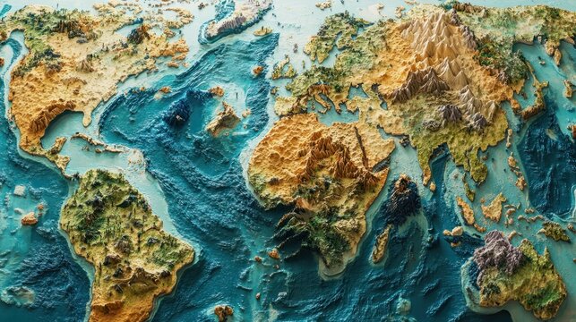 Depiction of the continental drift from a supercontinent into current geographic shapes