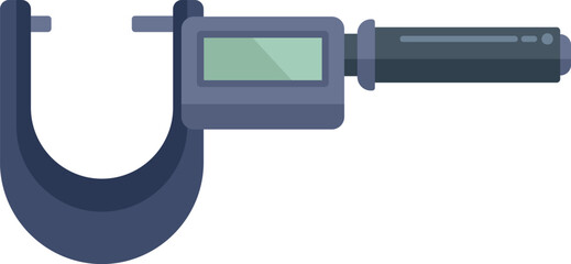 Digital outside micrometer measuring tool icon is isolated on a white background with copy space