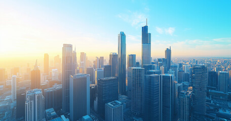 Fototapeta premium Office Skyscrapers in the City Financial and Business District