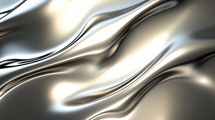 Fototapeta premium Smooth Metallic Surface with Gentle Waves and Reflections