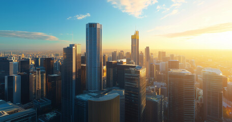 Fototapeta premium Office Skyscrapers in the City Financial and Business District