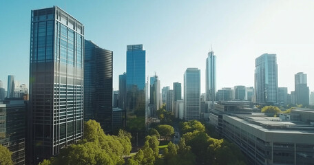 Fototapeta premium Office Skyscrapers in the City Financial and Business District