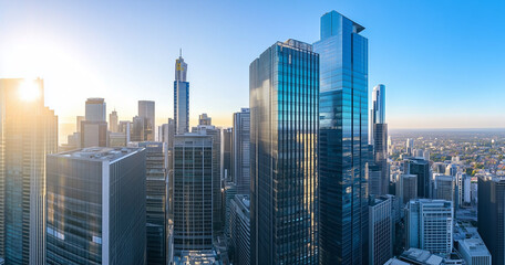 Office Skyscrapers in the City Financial and Business District