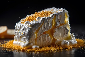 Delicious Slice of Cheese with Honeycomb Topping