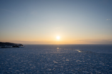 Sunset and drift ice in Hokkaido Japan  © 善弘 石垣