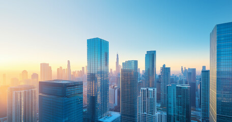 Fototapeta premium Office Skyscrapers in the City Financial and Business District