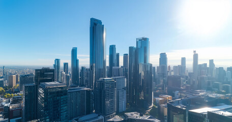 Office Skyscrapers in the City Financial and Business District
