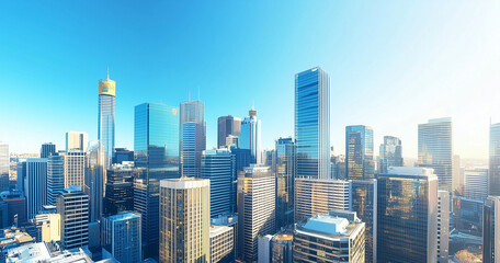 Obraz premium Office Skyscrapers in the City Financial and Business District