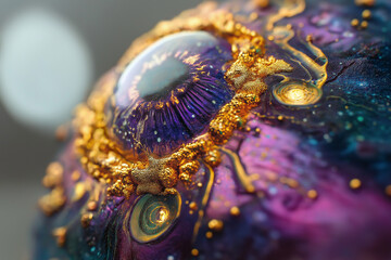 close up of a pearl, planet