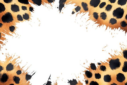 Leopard Print Frame with White Background