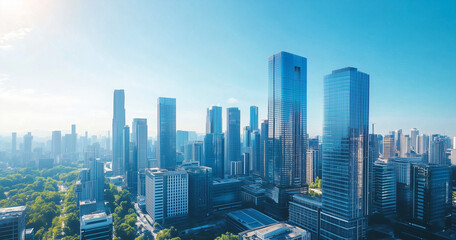 Office Skyscrapers in the City Financial and Business District