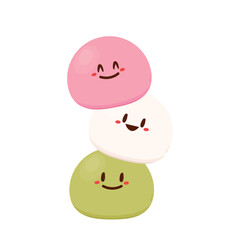 Cute Mochi cartoon vector. Mochi icon vector. Japanese rice dessert.