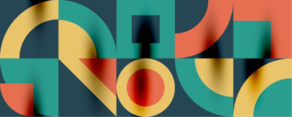 Neo memphis geometric pattern with circles, squares. Pop art abstract background for covers, banners, flyers and posters and other templates