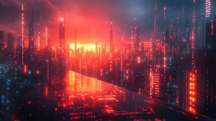 Fototapeta premium Futuristic Profits Chart with AI Data Points for Financial Analysis and Reporting