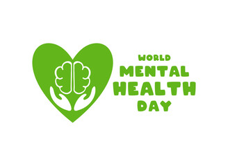 World Mental Health Day. October 10. Mental health icon. White background.