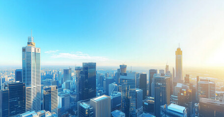 Office Skyscrapers in the City Financial and Business District