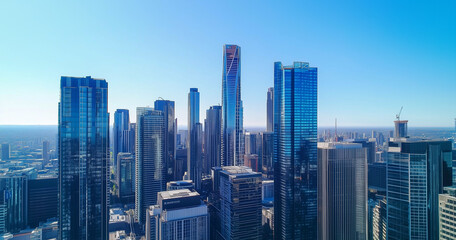 Office Skyscrapers in the City Financial and Business District
