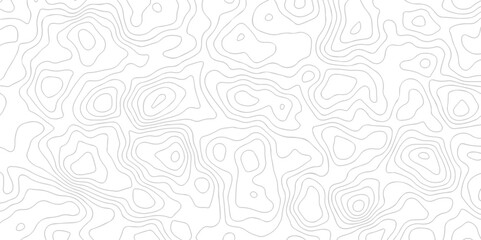 Seamless The stylized height of the topographic map contour in lines and contours isolated on transparent. Black and white topography contour lines map isolated on white background.