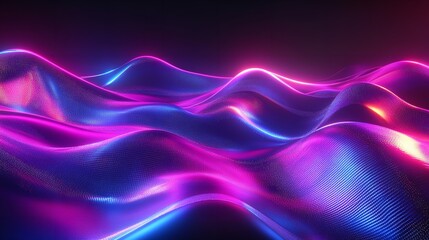  Abstract 3D render of holographic iridescent shapes.