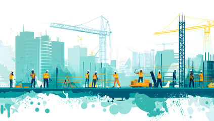 Fototapeta premium Environmental Sustainability in Construction Blueprints design, environmental sustainability in construction blueprints with an image showing architects designs.