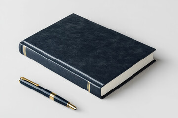 Elegant book cover design with pen graphic on white background