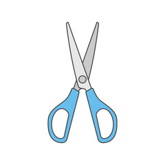 Simple scissors icon vector illustration, scisscor icon vector in lineal color style