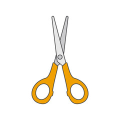 Simple scissors icon vector illustration, scisscor icon vector in lineal color style