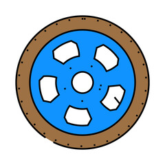Obraz premium wheel car line icon vector. wheel car sign. isolated symbol illustration
