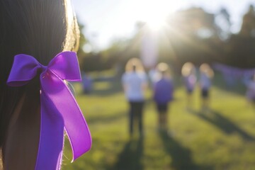 Purple Ribbon and Sunlit Blur