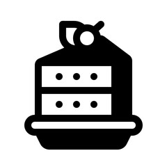 Slice Of Cake Glyph Icon. Single icon, glyph vector icon