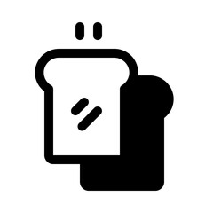 Toasted Bread Glyph Icon. Single icon, glyph vector icon