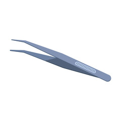 Tweezers flat vector illustration isolated on white background