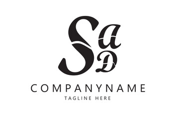 SAD letter logo creative design with vector graphic