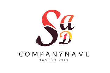 SAD letter logo creative design with vector graphic