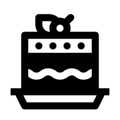 Cake Simple Glyph Icon. Single icon, glyph vector icon