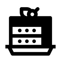 Slice Of Cake Simple Glyph Icon. Single icon, glyph vector icon
