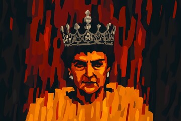 Queen background with rich royal designs and crown motifs, suited for elegant displays, luxury visuals, or regal-themed events and invitations.