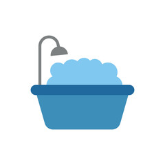 Bathtub bathroom icon vector basic design simple and modern concept graphic