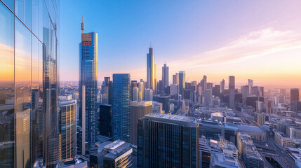 Office Skyscrapers in the City Financial and Business District