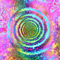 Abstract fractal explosion of spectral colors in motion, creativity and imagination.